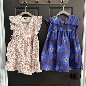 Tea Collection Floral Dress Set - Cream and Blue